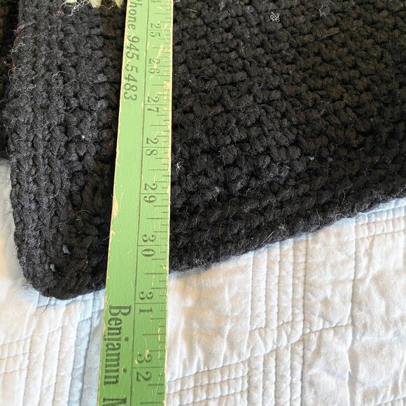 Sage Green and Black Handmade Cardigan Sweater - Picture 3 of 5